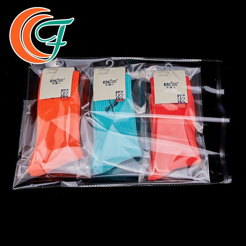 Waterproof OPP Resealable Plastic Bags Customize Sport Socks Self Sealing Bag