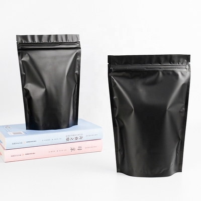 Black Color Commodity Packaging Pouch With Zipper Plastic Pouches Reusable Bags